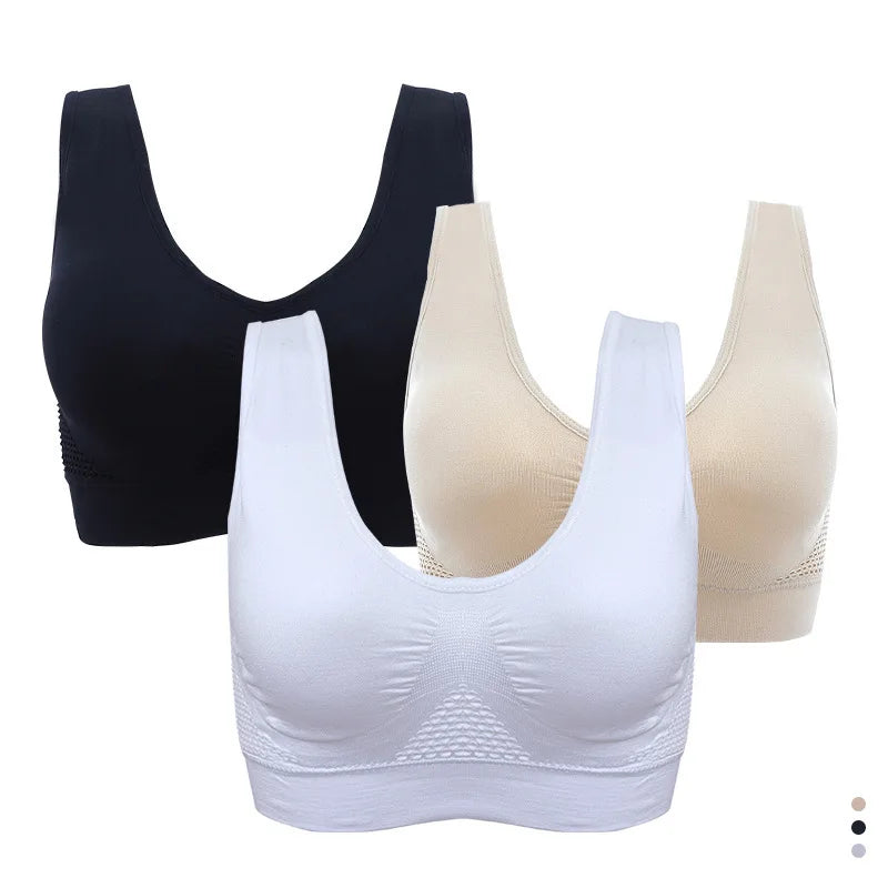 Breathable Women's Tops Hollow Out Sports Bras Gym Running Fitness Yoga Bra Sportswear Padded Push Up Sports Tops
