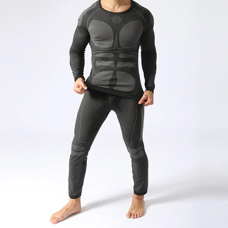 Men Sport Thermal Underwear Suits Outdoor Cycling Compression Sportswear Quick Dry Breathable Clothes Fitness Running Tracksuits